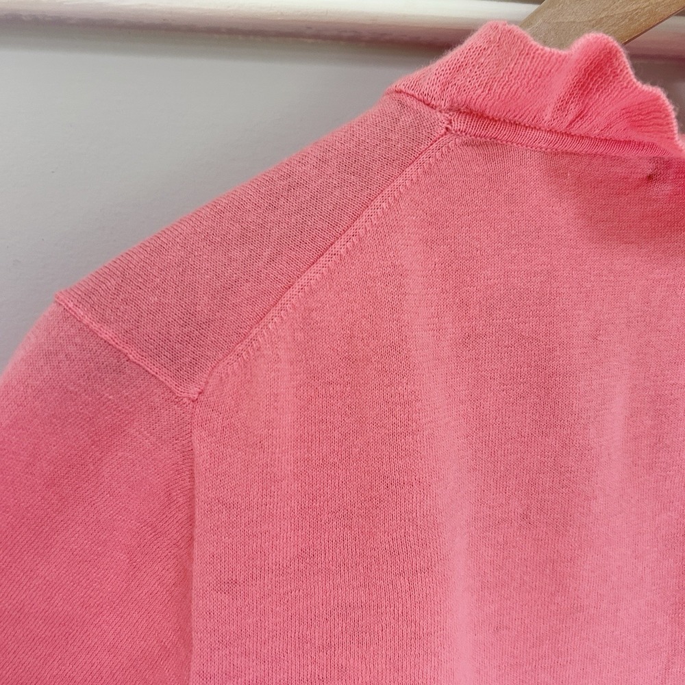J.Crew Y2K Ruffle Trim Top Open Cardigan Shrug Cashmere Blend Short Sleeve Layer - Picture 7 of 14